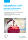 Bundesärztekammer - Richtlinie zur Gewinnung von Blut und Blutbestandteilen und zur Anwendung von Blutprodukten (Hämotherapie)